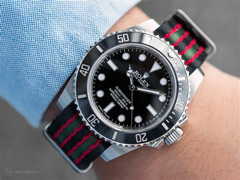 rolex submariner nylon strap|rolex with nato strap.